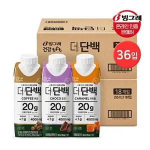 [빙그레]빙그레 더단백 드링크 초코/커피/카라멜？250ml 36팩