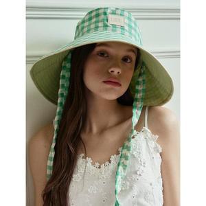 [메르헨 ][양면] Check over-fit strap bucket hat_5color