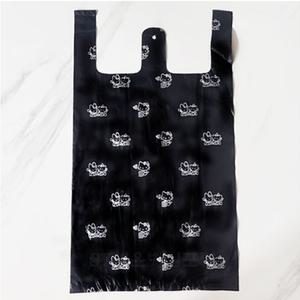 두꺼운 검정 비닐 봉투 검은 봉다리 24x10x42cm(70장) HD 손잡이 마트 봉지