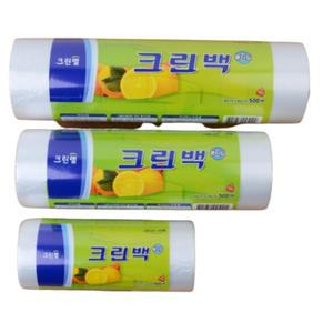 대용량 크린백 일회용 국산 위생 비닐 폴리 롤 백 봉지 500매 봉투 포장 팩