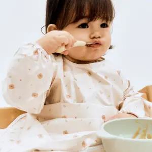 [베이비클로]자기주도 이유식 긴팔지퍼형 턱받이 아기 가운 식탁일체형 방수 옷 앞치마