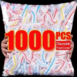 100-1000pcs 다채로운 일회용 식품 커버 Saran 랩 그릇 학년 신선 유지 가방 보관 액세서리