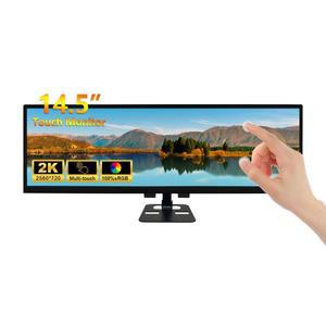 Wisecoco 14.5 인치 2K 2560x720 IPS 스트레치 바 휴대용 터치 모니터 외부 보조 화면 HDMI USB-C 포트 디