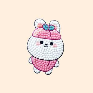 DIY 보석십자수 키링 쥬시프렌즈 복숭아 4.5x7cm
