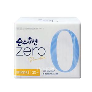 깨끗한나라 순수한면 제로 팬티라이너 슈퍼롱 20개입 1팩 (총20개)