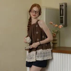[8월28일 예약배송] DD_Round neck sleeveless top_BROWN