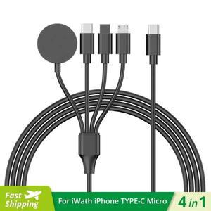4In 1 USB Type C PD 충전 케이블(아이폰/안드로이드용) Apple Watch 1-9 Ultra SE용 고속 시계 자기 무선