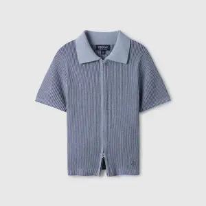 후아유 Ribbed Short Sleeve Zipup Cardigan WHCKE2513F
