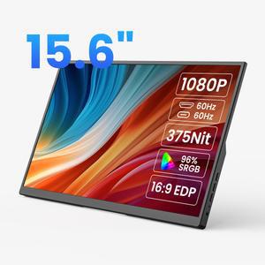 어드림머 휴대용 모니터 15 6인치 1080P 노트북 보조 화면 16 IPS 60HZ 스위치 휴대폰 PC용