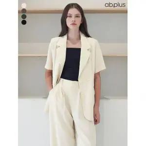 Ab플러스 [ab.plus/신상] 테일러드 반팔 자켓 핀턱 와이드 팬츠 세트 (LSZ2MJA1A) 249190