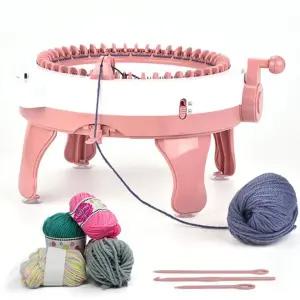 DIY 48코 니트머신 풀세트 니팅 뜨개질 기계 편직기 바늘 뜨개실 구성 스카프 모자 비니 목도리 수