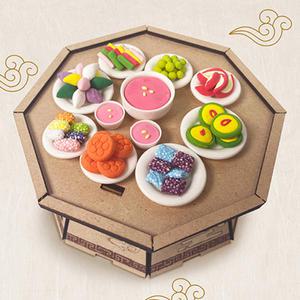 [문구티쳐] 클레이로 전통 다과상 차리기 만들기 1인세트 DIY 명절만들기 클레이놀이