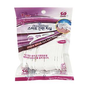 미소랑 스마트 간편 치실 Y형 50개입 앞니 어금니 겸용