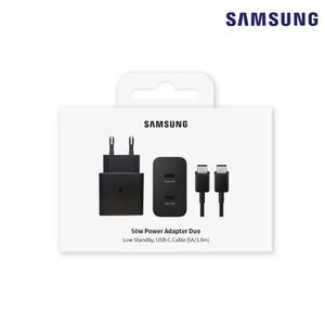 삼성 정품 초고속 충전기 절전형 50W C타입 2포트 듀얼포트 GaN 분리형 어댑터 CtoC케이블 포함 애플 호환 EP-T5020 N