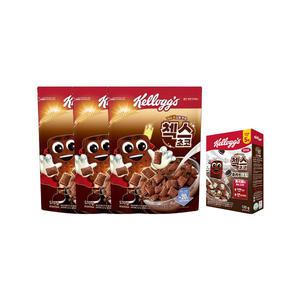 켈로그 오곡 첵스초코 570g, 3개 + 증정(쿠키앤크림 120g, 1개)