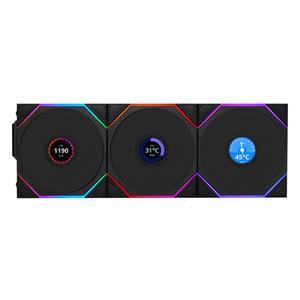 리안리 UNI FAN TL Wireless LCD 120 리버스 시스템쿨러 (3팩, 블랙)