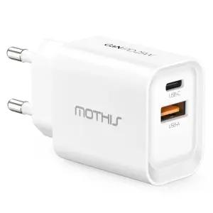 모디스 25W PD PPS 2포트 초고속 충전기(갤럭시 아이폰 태블릿 USB C타입 고속 케이블 분리형 고속 어댑터)