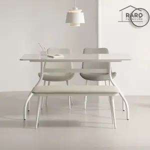 [/착불배송] 엘레나 1400 양면 포세린 세라믹 4인 식탁 세트 (식탁+의자2+벤치1
