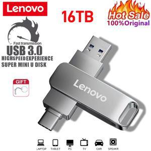 Lenovo 6TB 3.0 USB 플래시 드라이브 금속 고속 펜 드라이브 컴퓨터 저장 장치용 2TB 28GB 방수 Type C Usb PenDrive