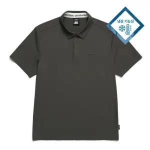 [공식] 내셔널지오그래픽 N242MPL830 무봉제 프리미엄 냉감 카라 반팔 티셔츠 IRON GREY