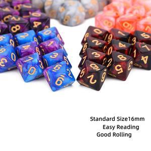 [보드게임]D10 면 다면체 주사위, 드로스트링 백 포함, 탁상, RPG 월드 오브 다크니스 뱀파이어, 50 개