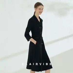 테일러드더블버튼풀오픈코트원피스1종