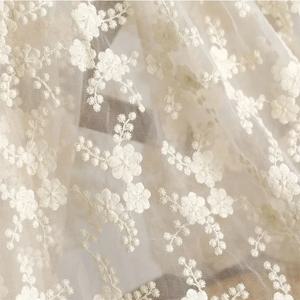 쉬폰원단 125x50cm Tulle 베이지 화이트 자수 메쉬 레이스 원단 아동 의류 드레스 만들기 수제 DIY 천 재봉