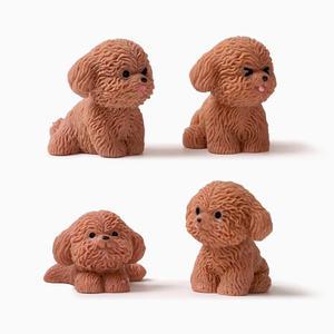 미니어처 강아지 피규어 뽀글이 4종 세트 인테리어 소품 장식