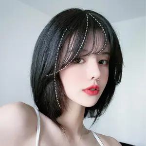 여신 앞머리 정수리 일체형 가발 정수/파라 자연 집게 뱅 인조 가방 분위기 위그 내추럴 반영구 부착