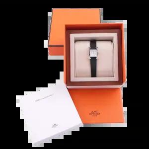 에르메스 Heure H watch, Mini model, 21mm W404203WW00 은장 여성 가죽시계