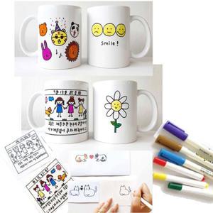 나만의 머그컵 만들기 KC인증 DIY 물전사 체험 키트 전자렌지 햇빛 건조