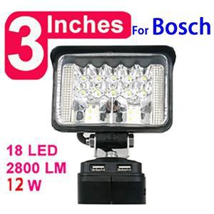 LED 작업 조명 램프 손전등 토치 USB 휴대 전화 충전기 어댑터 Bosch 18V 리튬 이온 배터리 도구