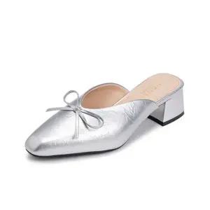 에스콰이아 여성 로라 리본 스틸레토 뮬(4cm)실버YXESHP686MS 160655