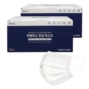 비에이스 국산 일회용 덴탈마스크 중형 화이트