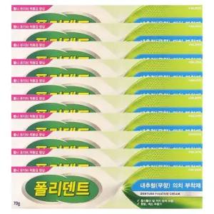 틀니접착제 틀니부착재 폴리덴트 내추럴무향 의치부착재 70g X 10개