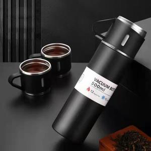 500ML 스테인레스 스틸 진공 플라스크 선물 세트 사무실 비즈니스 스타일 보온병 야외 뜨거운 물 단열 선물