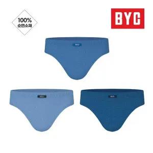 BYC 남성 3매입 순면 미디 삼각팬티 인밴드 브리프 MCF2271