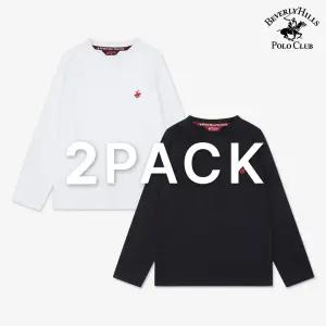 [폴로클럽] 로고자수긴팔티셔츠 2PACK