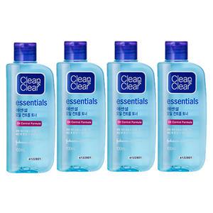 클린앤클리어 에센셜 오일컨트롤 클렌징 토너, 100ml, 4개