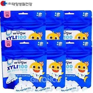 핑크퐁 아기상어 자일리톨100 40g 무색소 양치캔디 x6