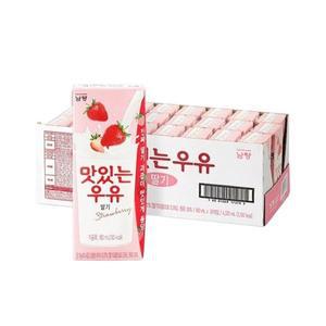 남양 맛있는우유 GT 멸균 딸기우유 180ml 24개