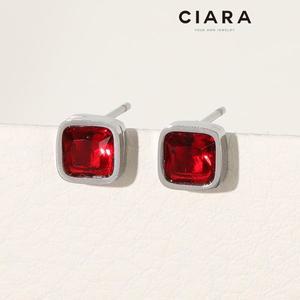 CIARA 써지컬스틸 Bertonico 유니크 컬러스톤 큐브 귀걸이