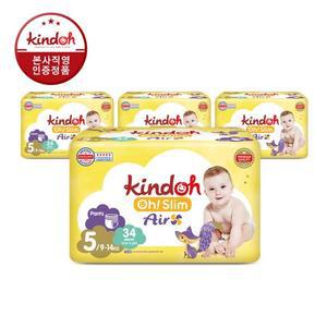 킨도 오슬림 에어 팬츠 기저귀 5단계 특대형(9~14kg) 34매x4팩