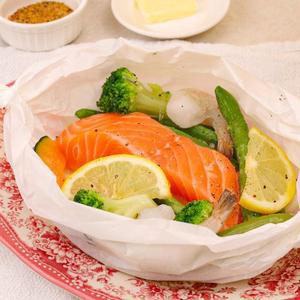 [바른씨]저칼로리 연어 파피요트 밀키트 원팩 300g 투명한 원재료로 건강하고 맛있는 다이어트
