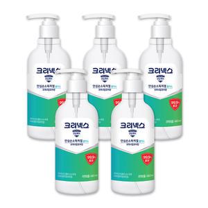 크리넥스 안심케어 안심 손소독제겔 플러스 프레쉬알로에향 펌프형 480ml x 5개 살균 소독 학교 병원 업체