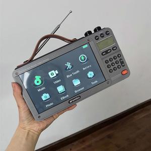 Sansui F51 7인치 고화질 스크린 무선 스피커 다목적 BT 레트로 FM 라디오 MP4 카드 비디오 플레이어 전자책 읽기
