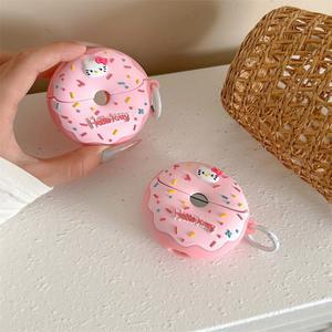For Samsung Galaxy Buds 3 Pro 3D Cute Cartoon Hello Kitty Doughnut Silicone Earphone Protective Case Headphone Box Cover