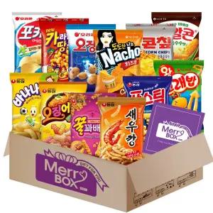 메리박스 스낵3호 혼합12종(새우깡+꿀꽈+오징어집+왕고래밥+꼬깔콘+바나나킥+포카칩+포스틱 외)