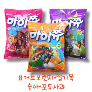 크라운 마이쮸 요거트 오렌지 딸기복숭아 포도사과 맛 대용량 284gX3봉지 최신제조