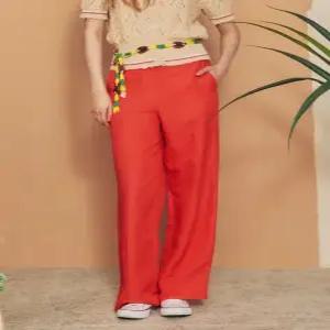헤지스 여성 24SS [50%세일][린넨]핑크 와이드 밴딩 슬랙스 HSPA4B392P2